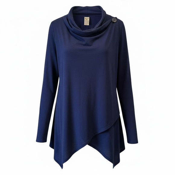 ✨ Faded Glory One-Button Wrap Sweater | Asymmetrical Hem ✨ - Picture 1 of 5